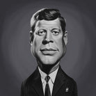 John F Kennedy by Rob Snow on GIANT ART - gray digital painting