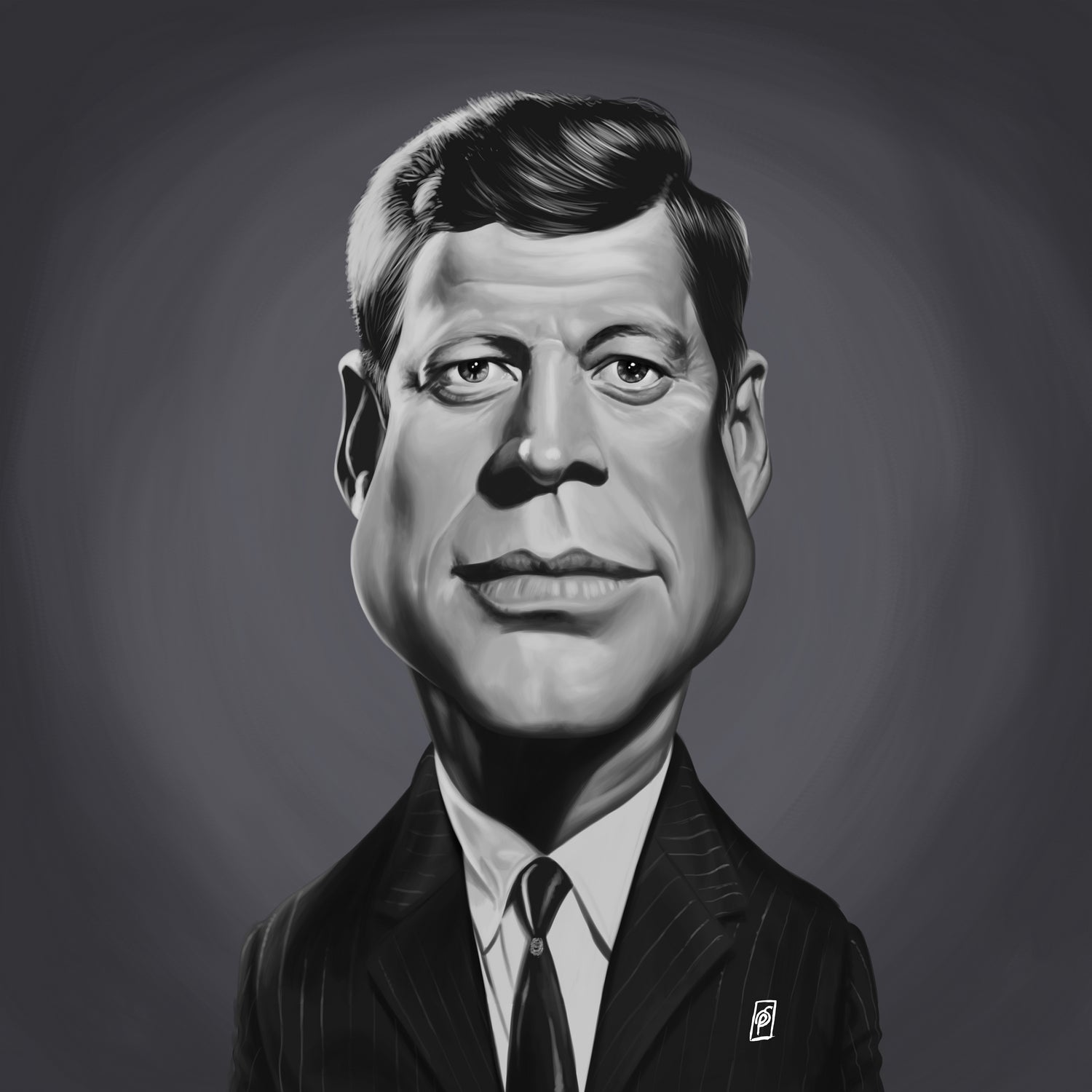 John F Kennedy by Rob Snow on GIANT ART - gray digital painting