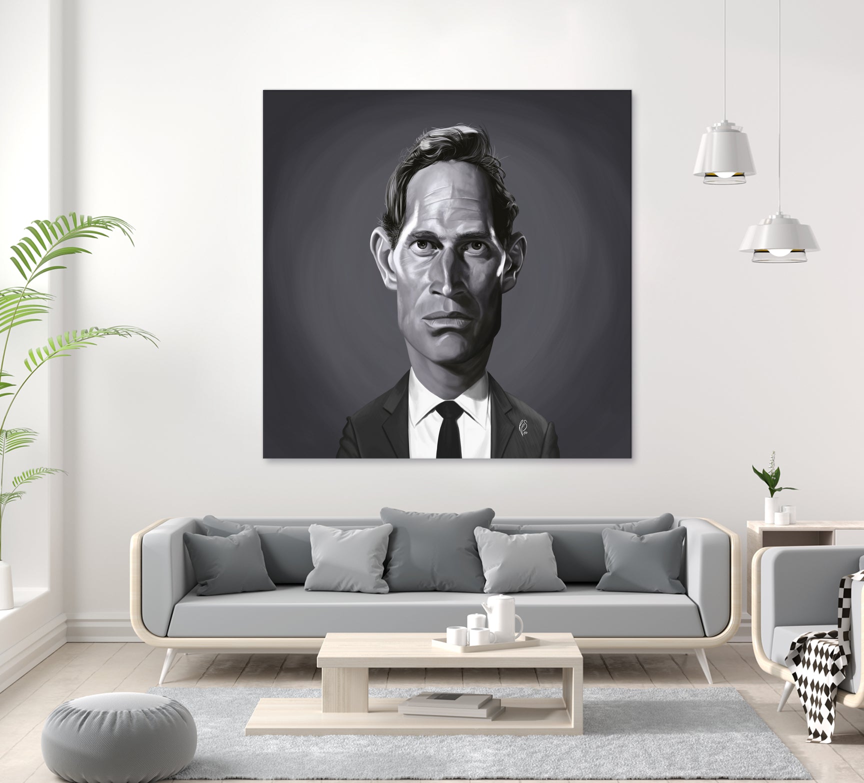 Charlton Heston by Rob Snow on GIANT ART - gray digital painting