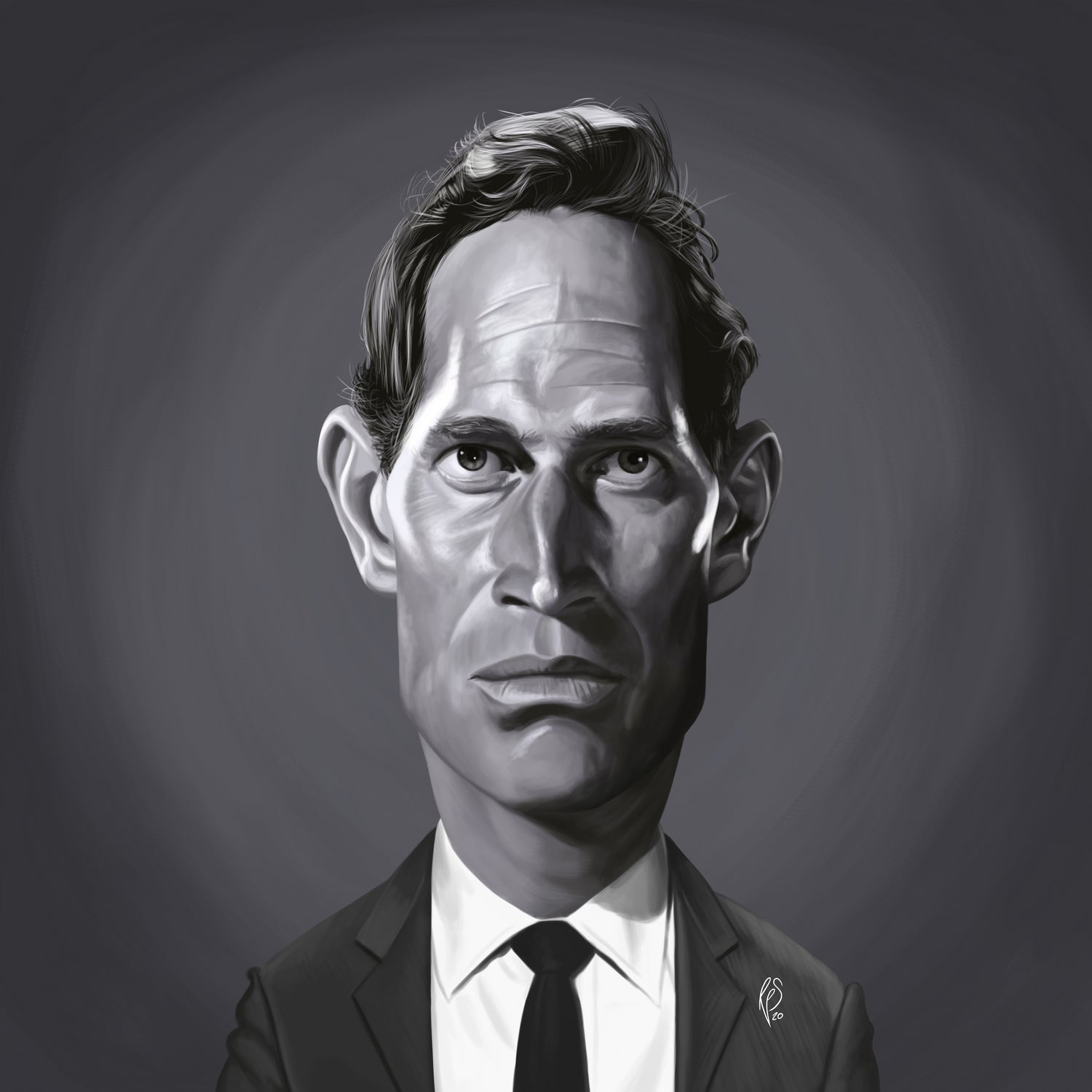 Charlton Heston by Rob Snow on GIANT ART - gray digital painting