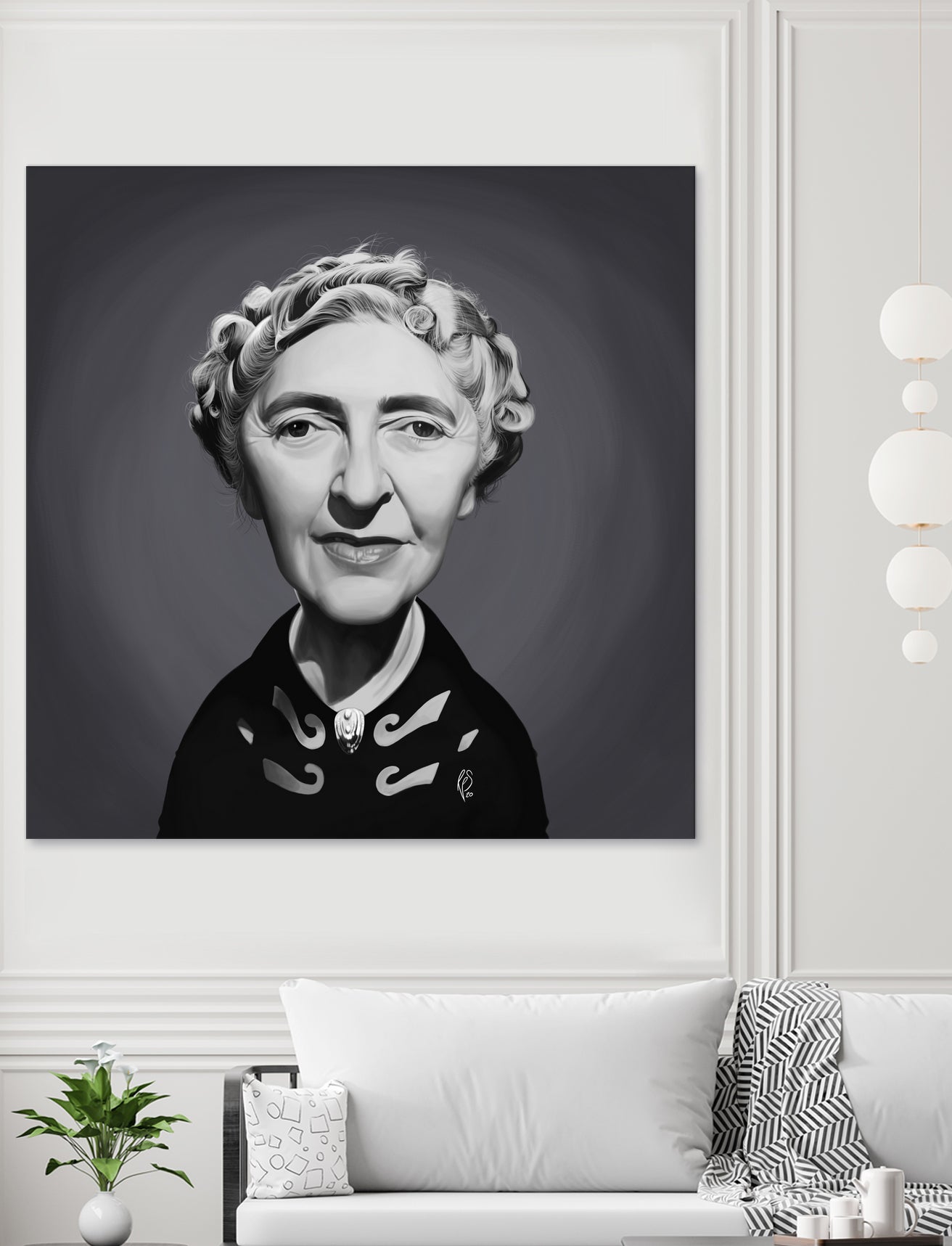 Agatha Christie by Rob Snow on GIANT ART - gray digital painting