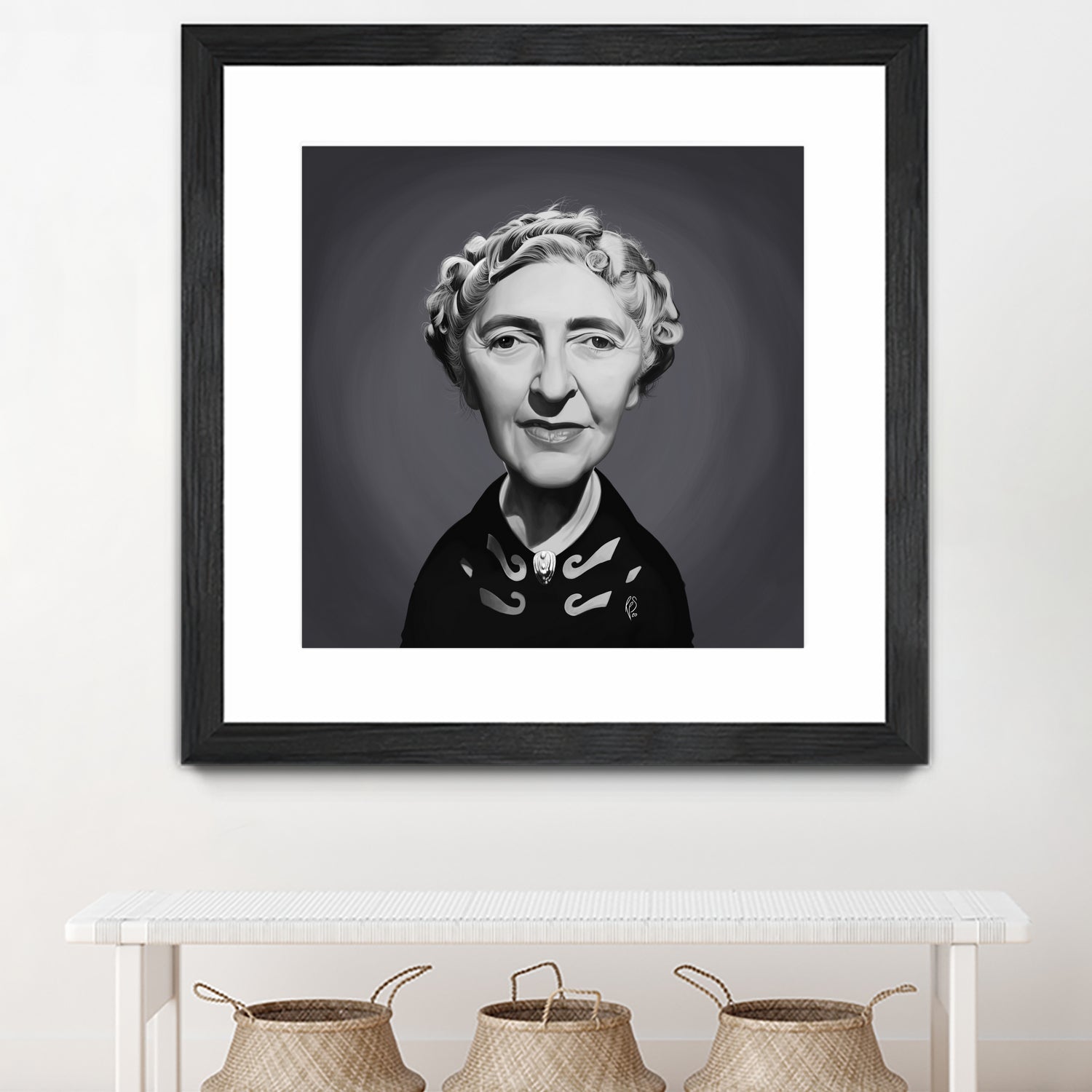 Agatha Christie by Rob Snow on GIANT ART - gray digital painting