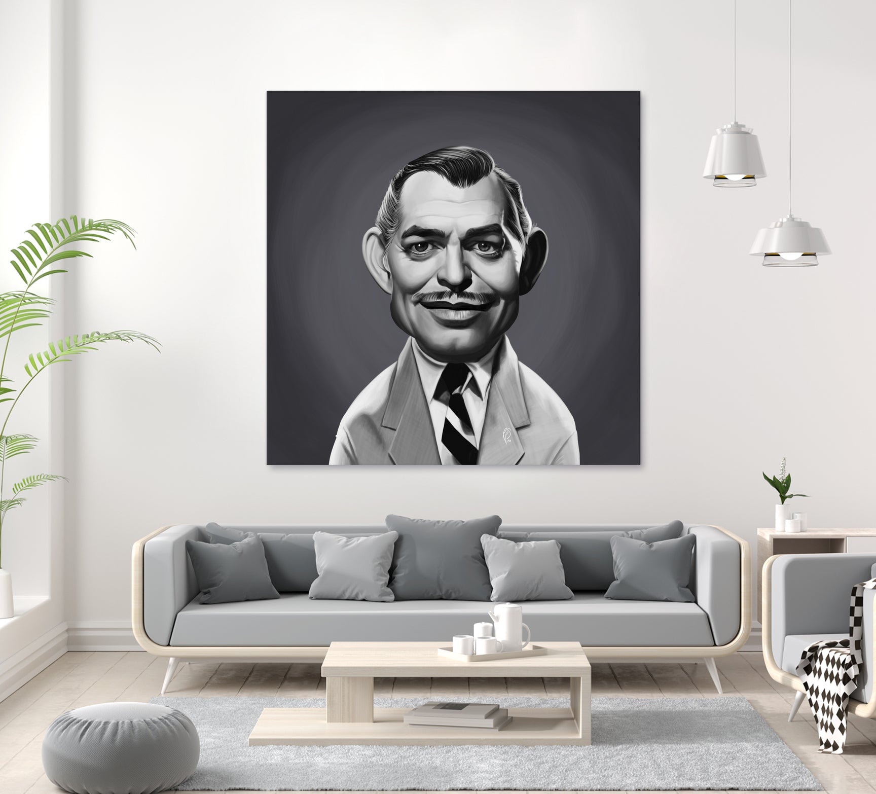 Clark Gable by Rob Snow on GIANT ART - gray digital painting