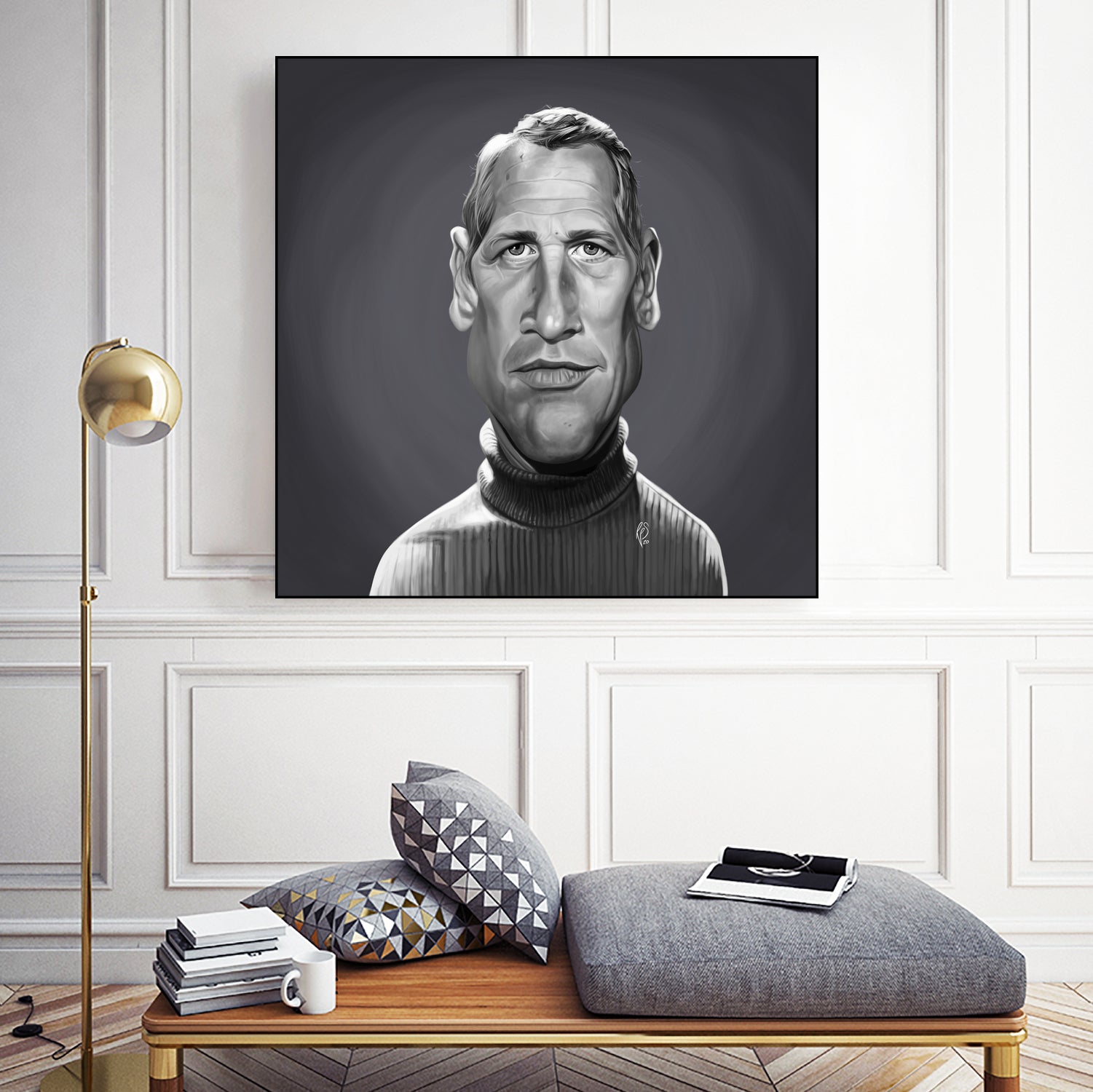 Paul Newman by Rob Snow on GIANT ART - gray digital painting