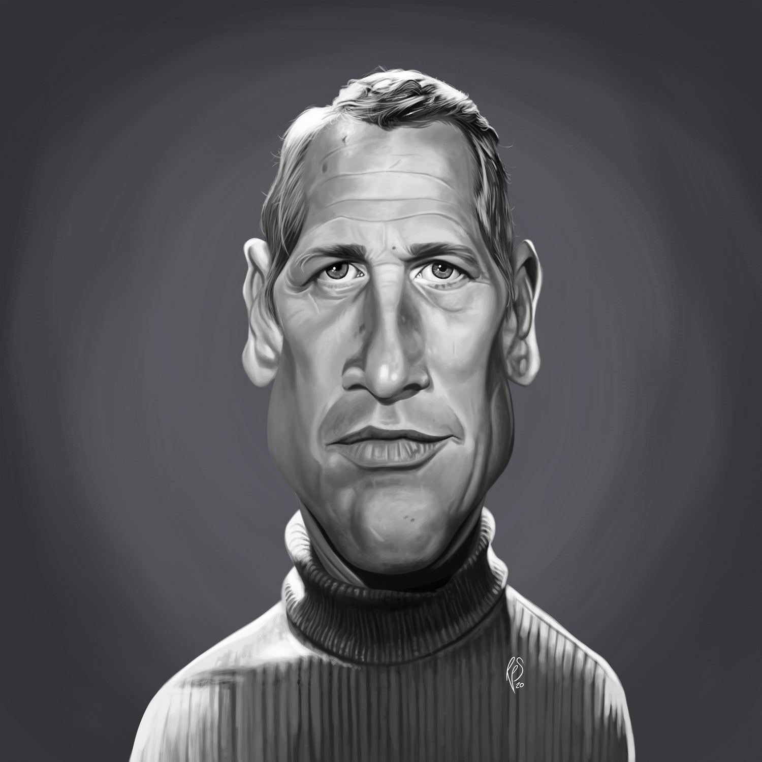 Paul Newman by Rob Snow on GIANT ART - gray digital painting