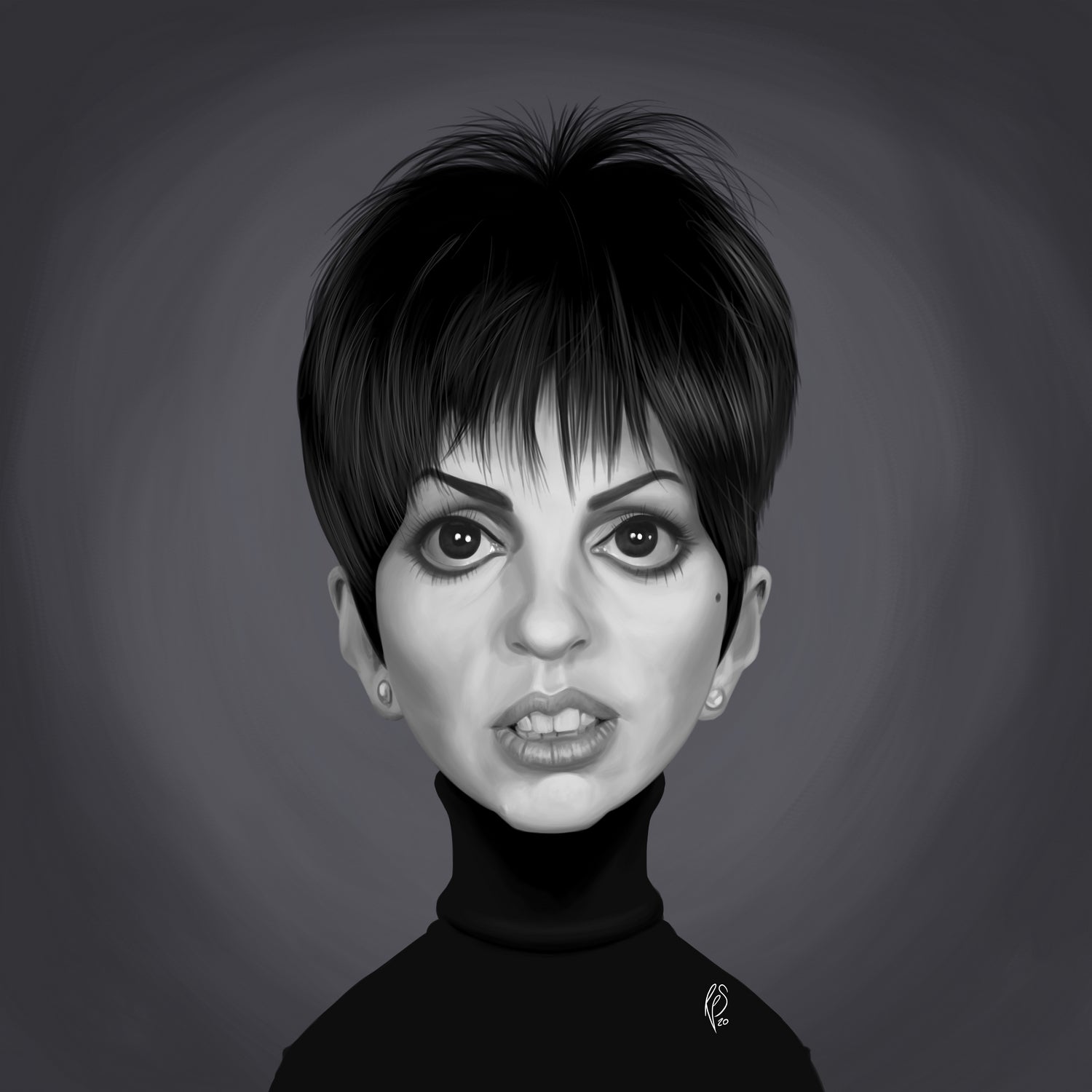 Liza Minnelli by Rob Snow on GIANT ART - gray digital painting