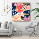 Moon and Crane by ROMA TIMBREZA on GIANT ART - blue digital drawing