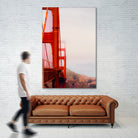 Closeup Golden Gate bridge with foggy sky San Francisco USA by sutee monchitnukul on GIANT ART - red photo manipulation