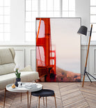 Closeup Golden Gate bridge with foggy sky San Francisco USA by sutee monchitnukul on GIANT ART - red photo manipulation