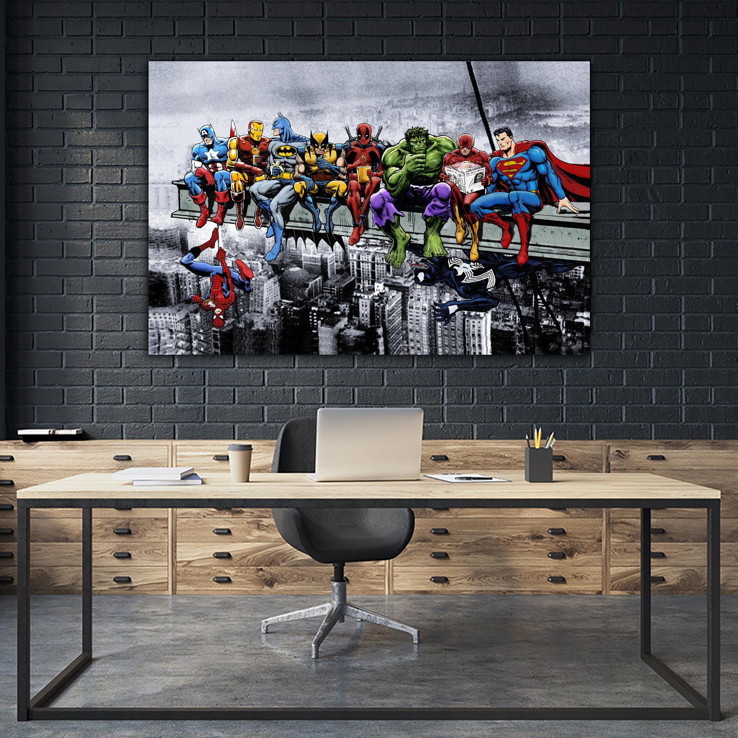 Marvel and DC Superheroes Meet-Up by Dan Avenell on GIANT ART - white digital painting