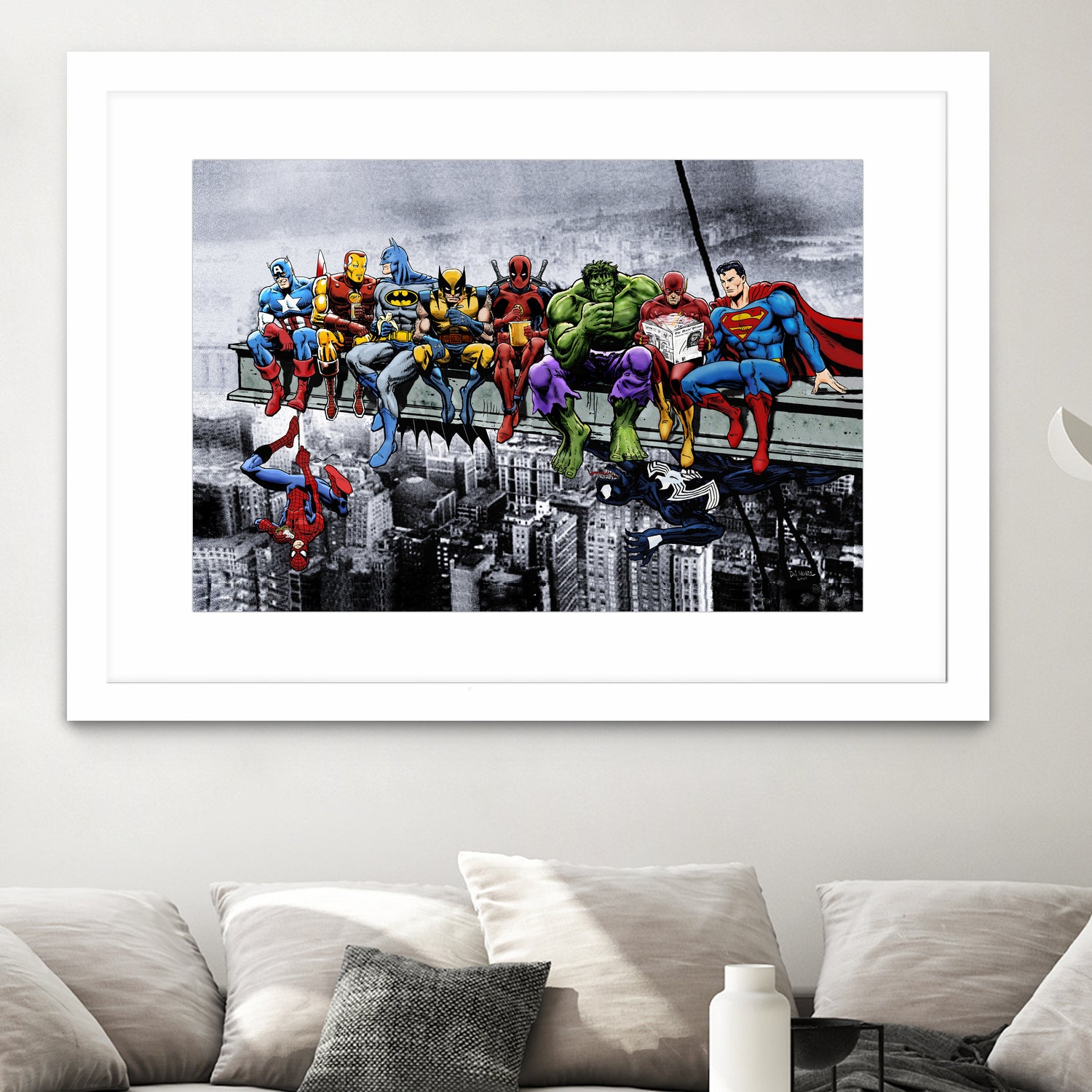 Marvel and DC Superheroes Meet-Up by Dan Avenell on GIANT ART - white digital painting