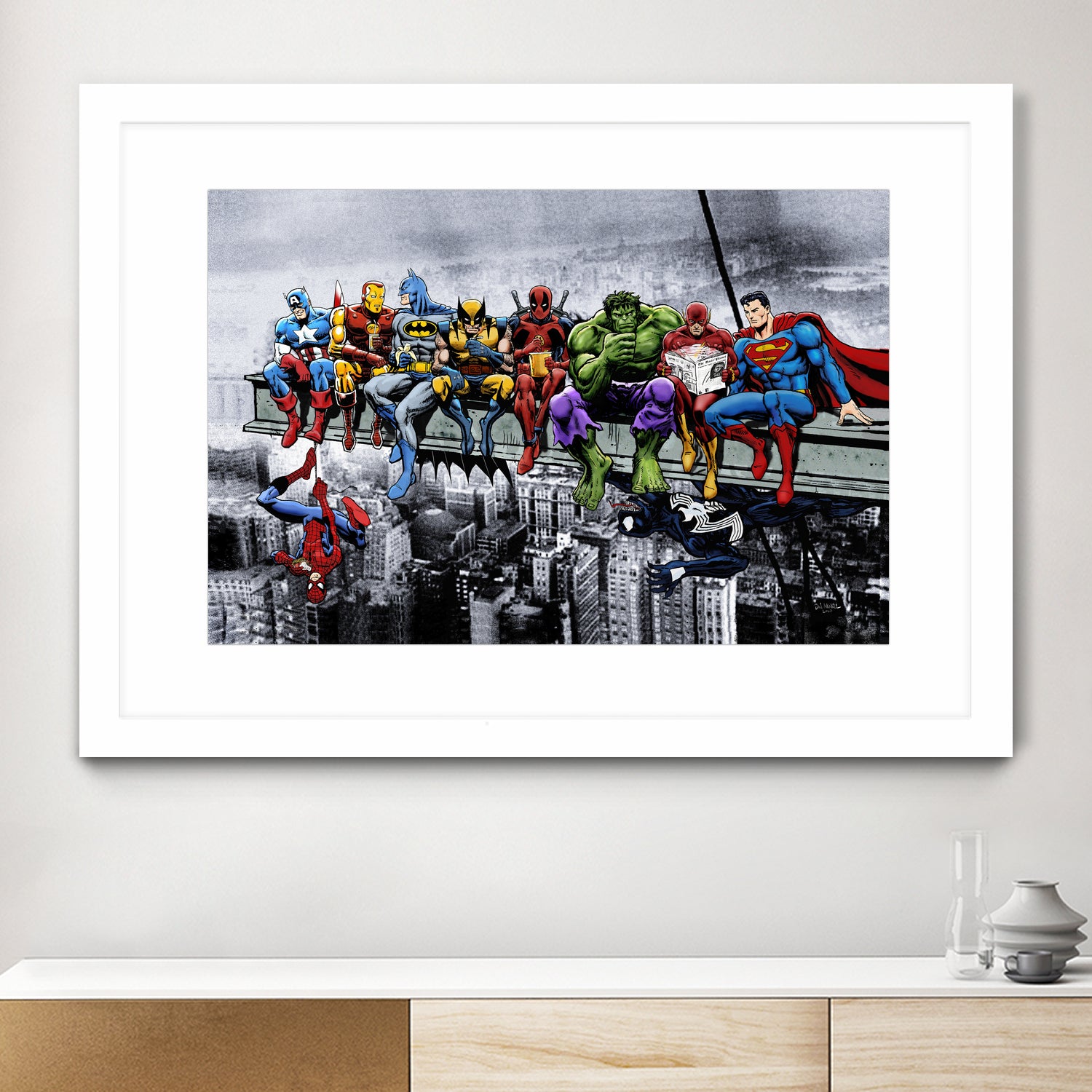 Marvel and DC Superheroes Meet-Up by Dan Avenell on GIANT ART - white digital painting