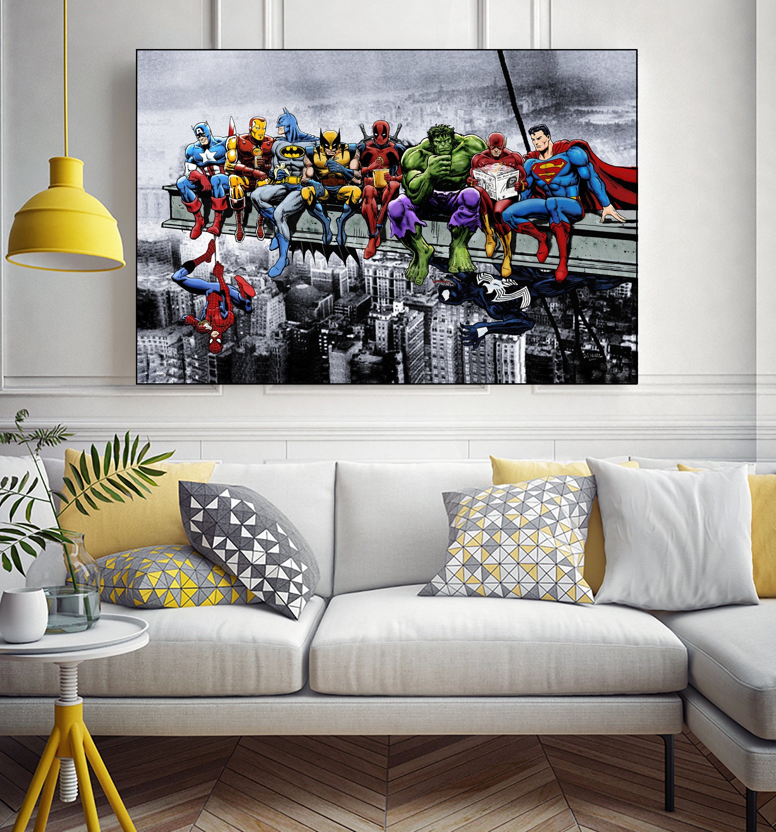 Marvel and DC Superheroes Meet-Up by Dan Avenell on GIANT ART - white digital painting