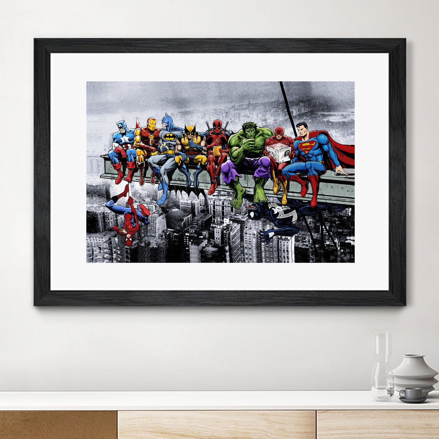 Marvel and DC Superheroes Meet-Up by Dan Avenell on GIANT ART - white digital painting