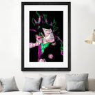 Samurai Japan Print Art Colored by Damian firenza on GIANT ART - fuchsia digital painting