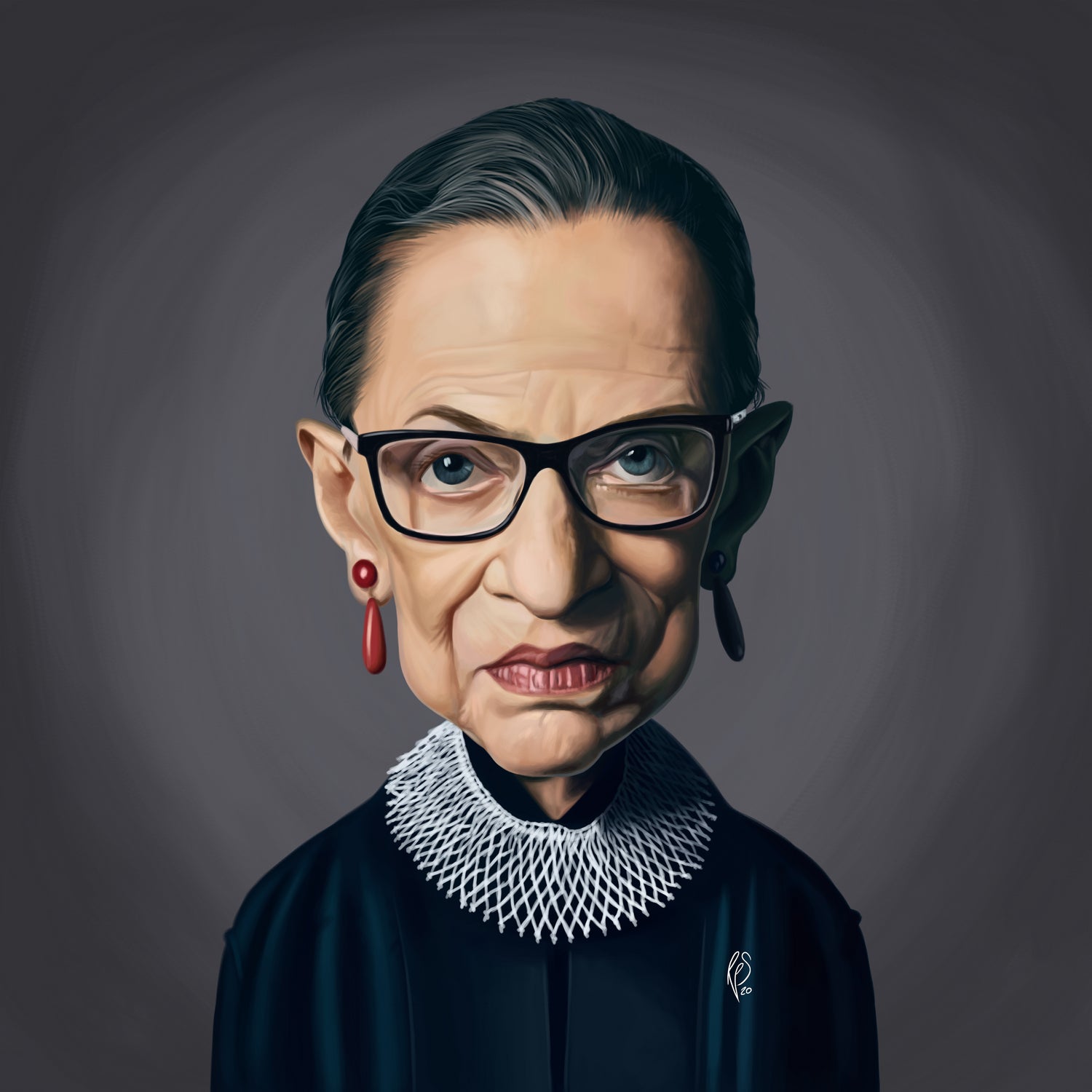 Ruth Bader Ginsburg by Rob Snow on GIANT ART - black digital painting