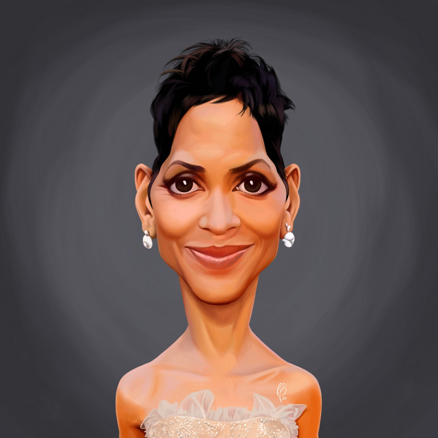 Halle Berry by Rob Snow on GIANT ART - gray digital painting