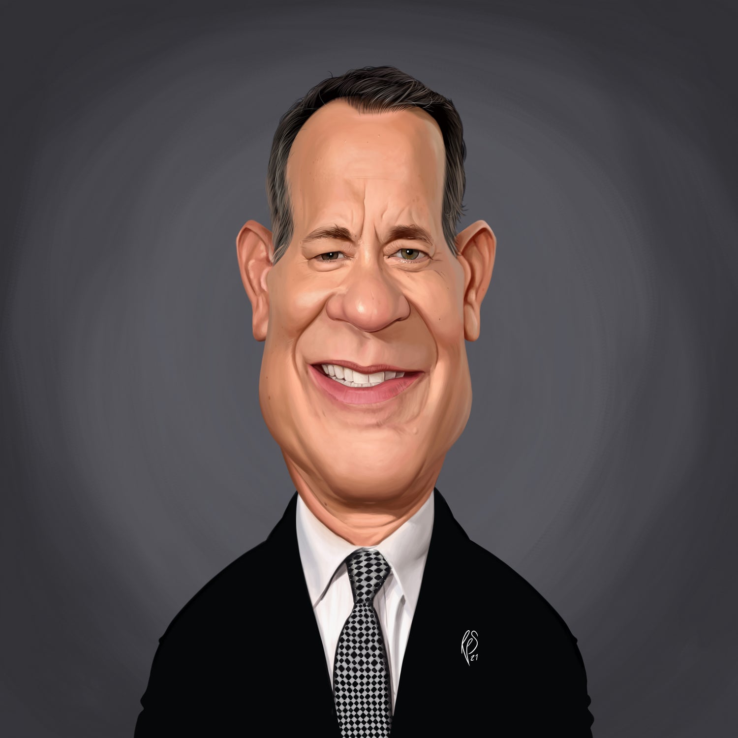 Tom Hanks by Rob Snow on GIANT ART - gray digital painting