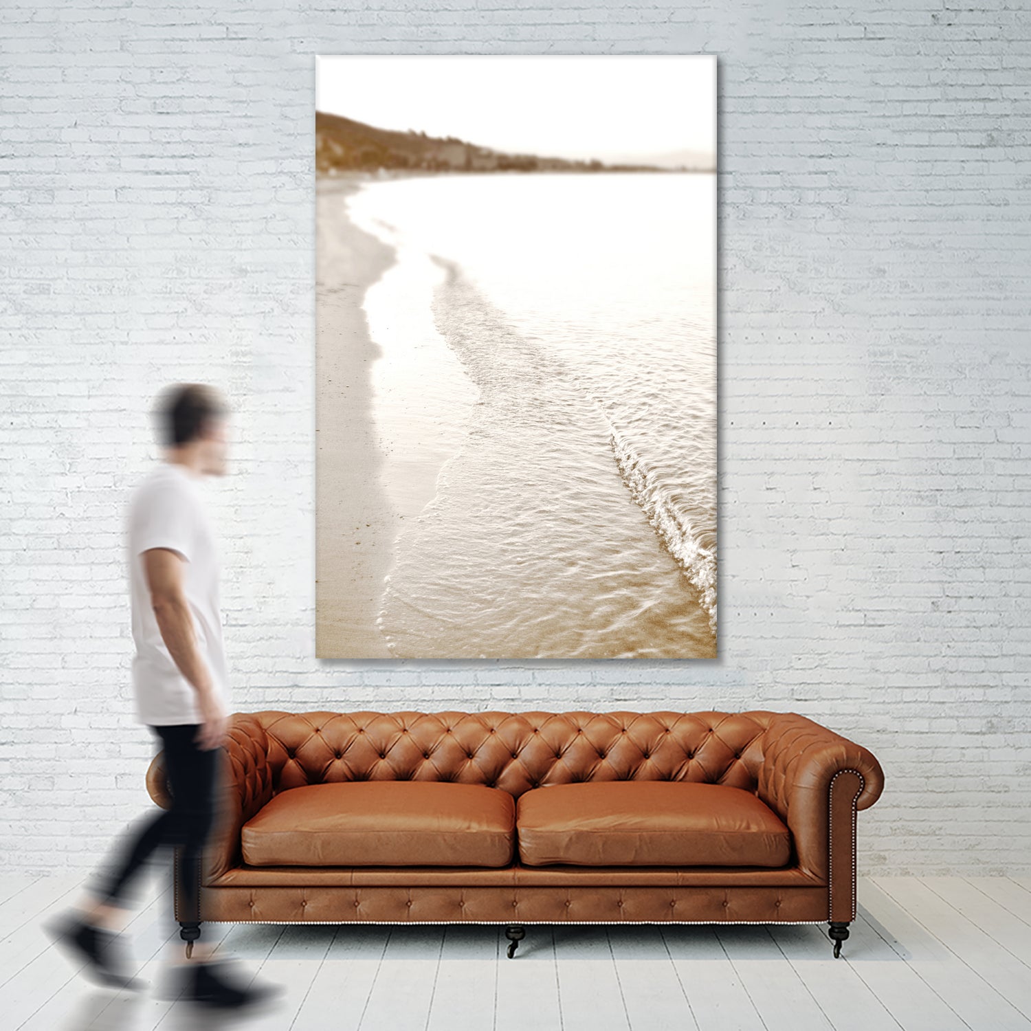 Minimalist pastel beach scape by IOANNA PAPANIKOLAOU on GIANT ART - brown photo illustration