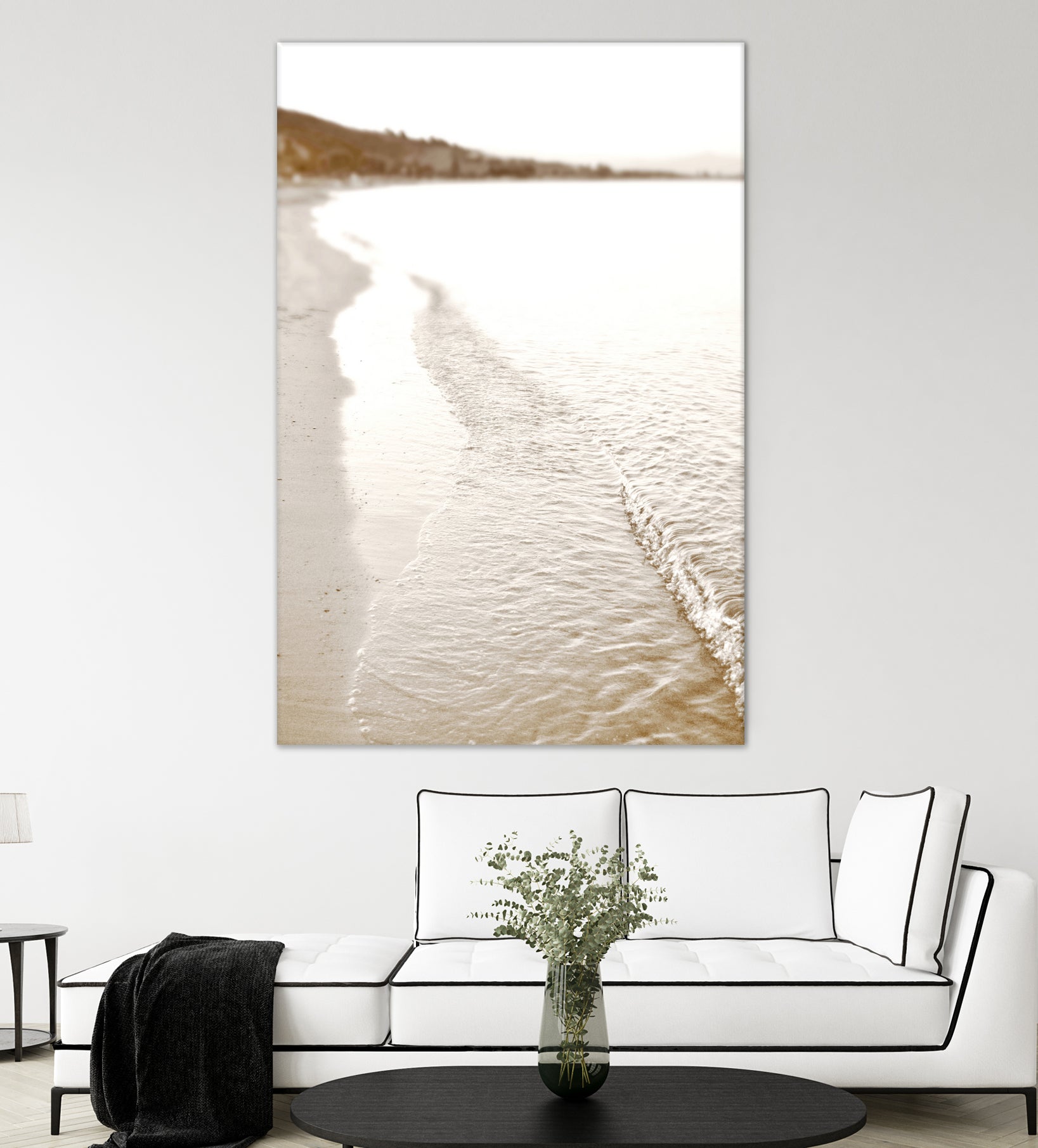 Minimalist pastel beach scape by IOANNA PAPANIKOLAOU on GIANT ART - brown photo illustration