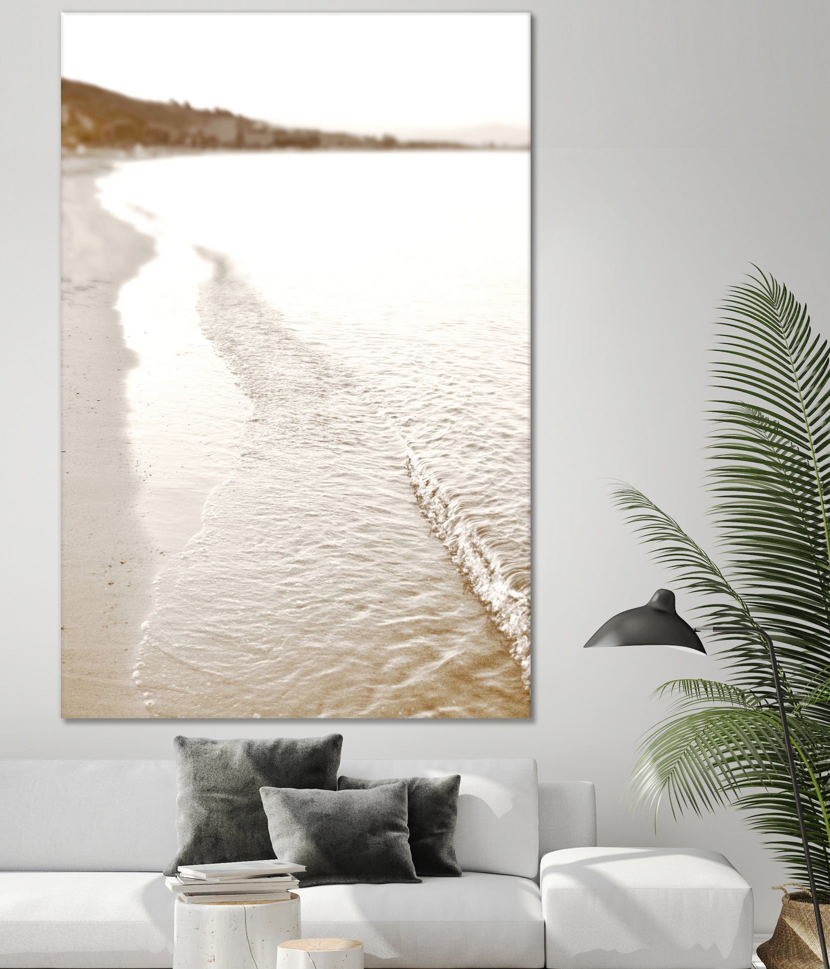 Minimalist pastel beach scape by IOANNA PAPANIKOLAOU on GIANT ART - brown photo illustration