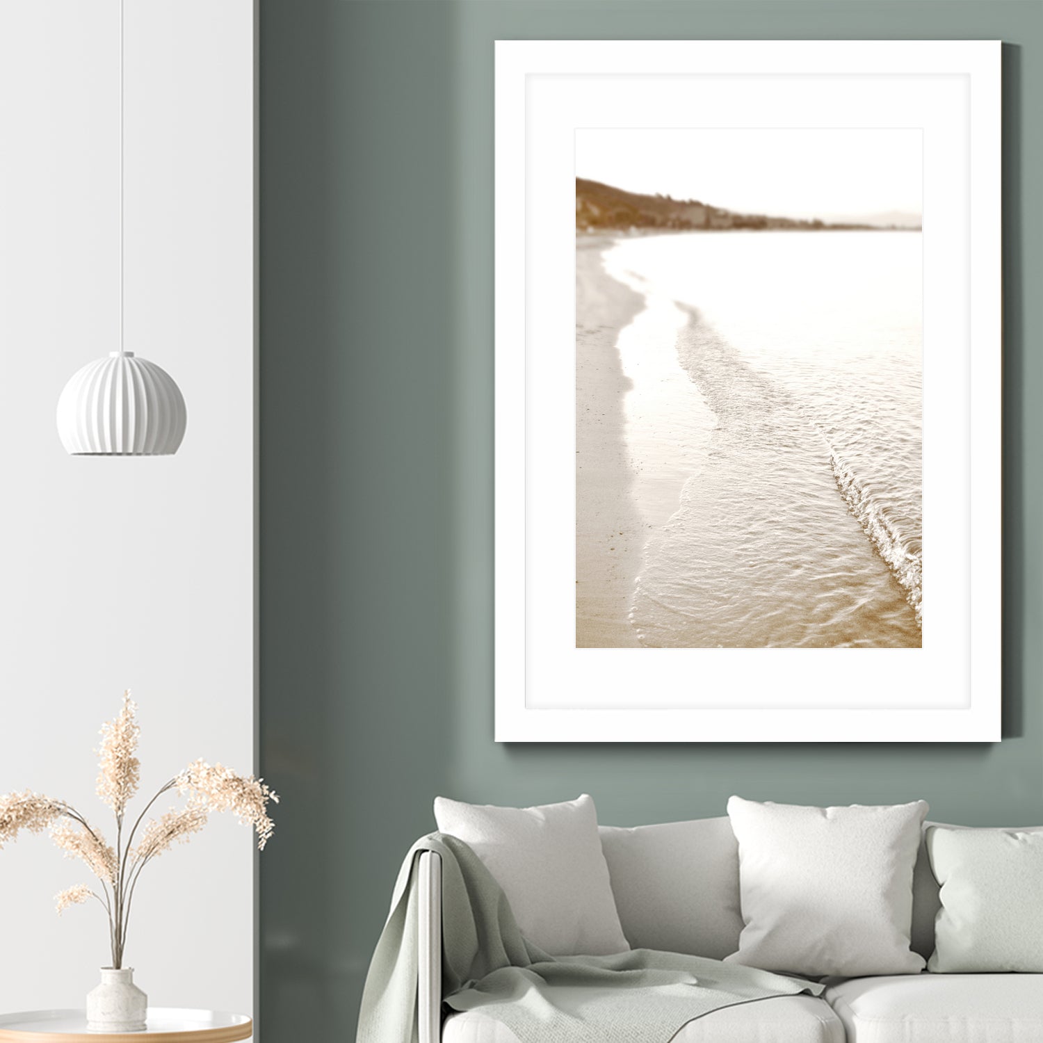 Minimalist pastel beach scape by IOANNA PAPANIKOLAOU on GIANT ART - brown photo illustration