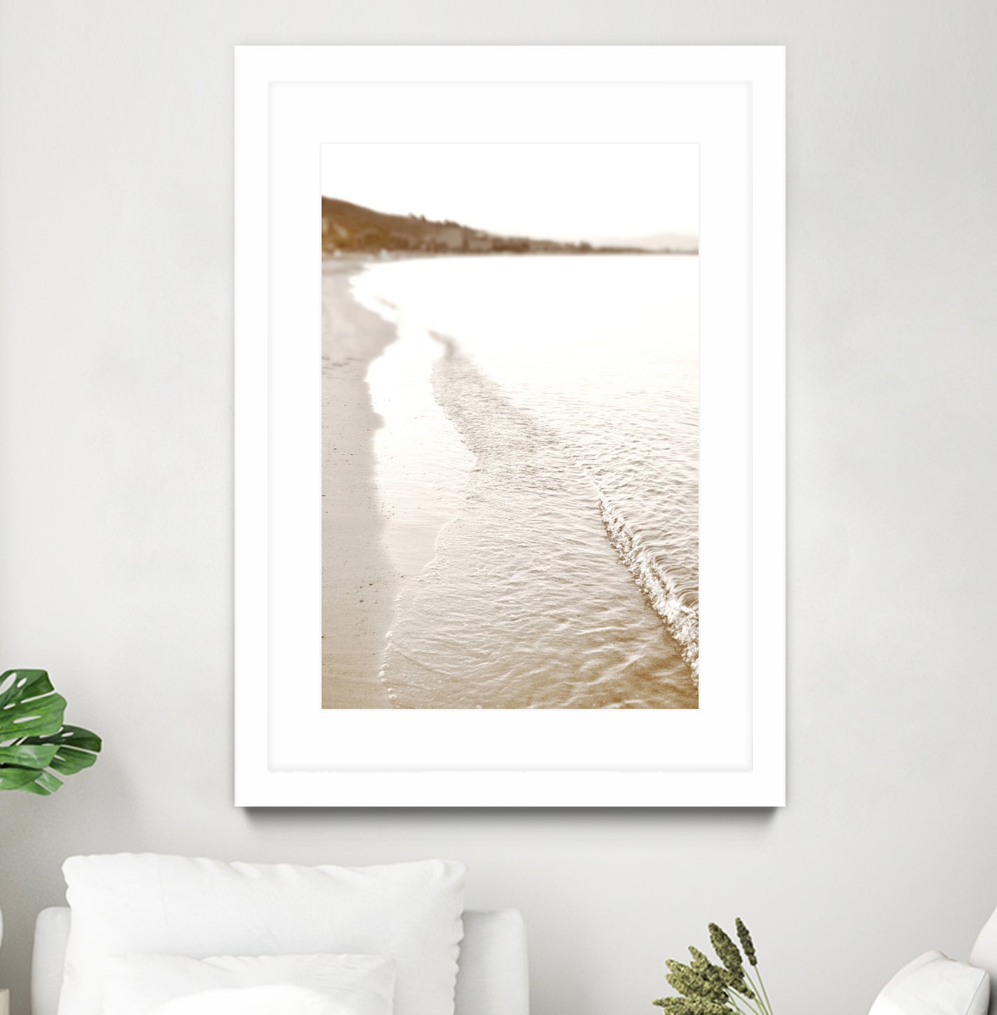 Minimalist pastel beach scape by IOANNA PAPANIKOLAOU on GIANT ART - brown photo illustration