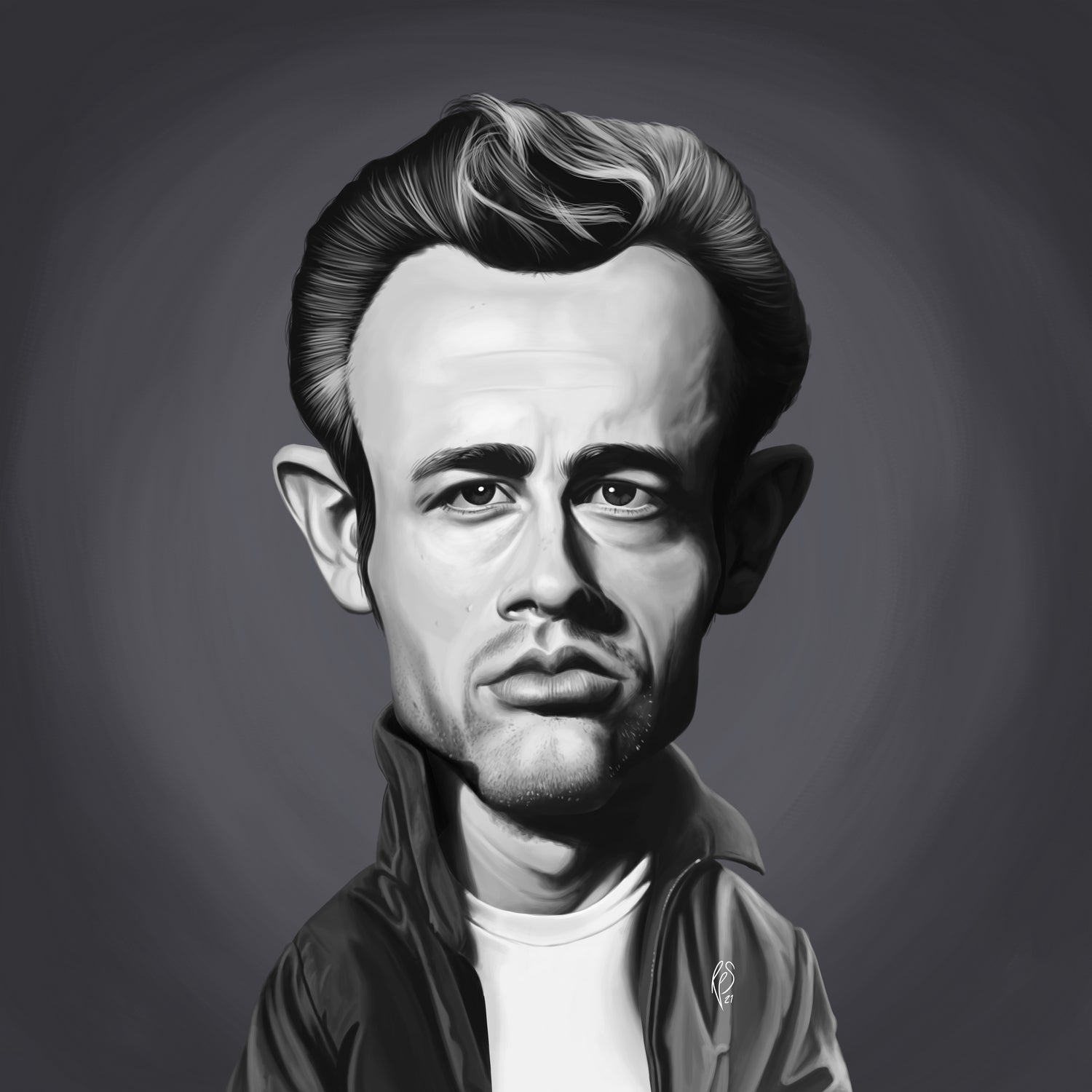 James Dean by Rob Snow on GIANT ART - gray digital painting