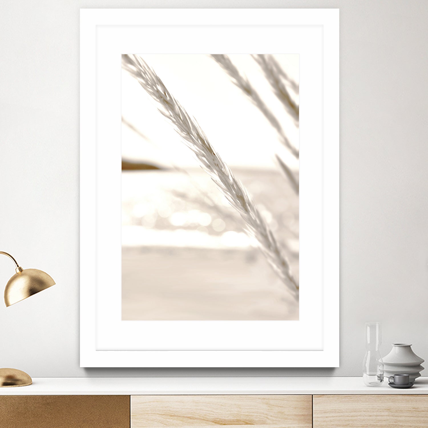 Minimalist coastal beach plants by IOANNA PAPANIKOLAOU on GIANT ART - brown photo illustration