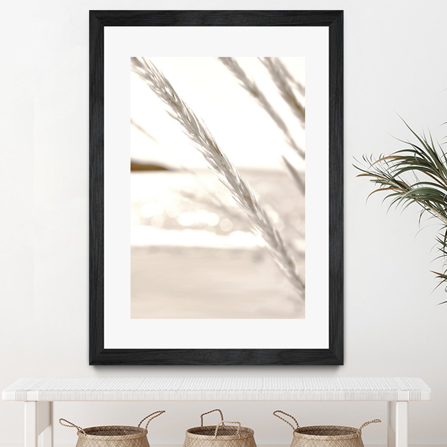 Minimalist coastal beach plants by IOANNA PAPANIKOLAOU on GIANT ART - brown photo illustration