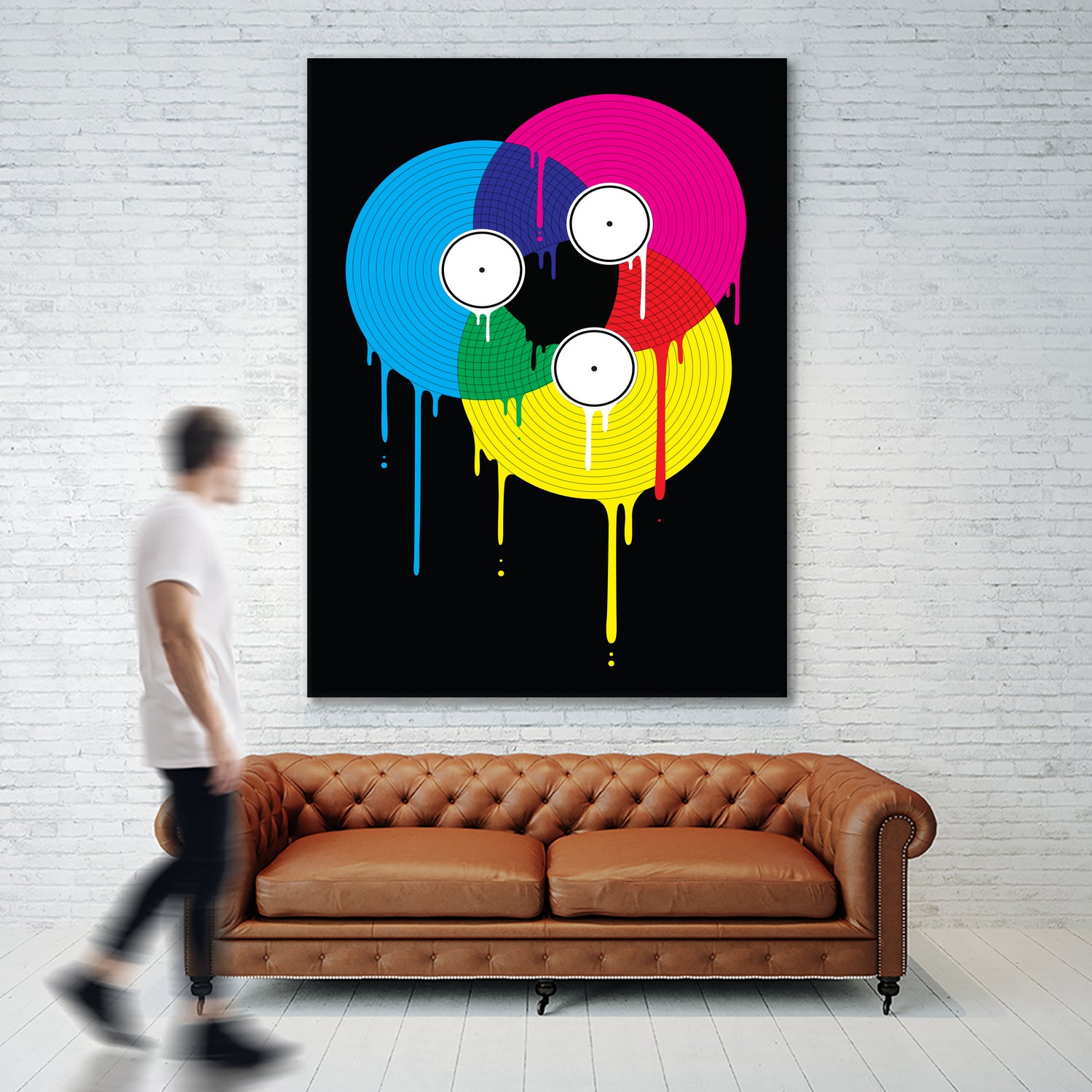 Melting Vinyl by David Iwane on GIANT ART - black vector illustration