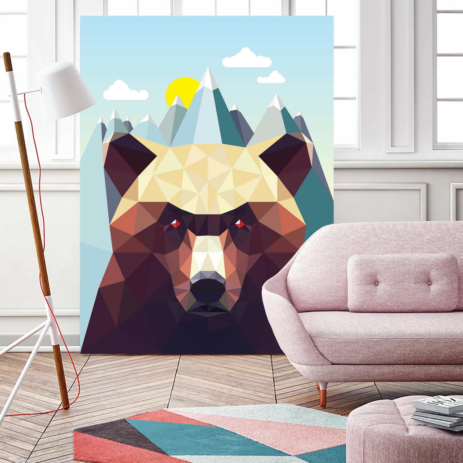 Bear Mountain by David Iwane on GIANT ART - blue vector illustration