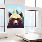 Bear Mountain by David Iwane on GIANT ART - blue vector illustration