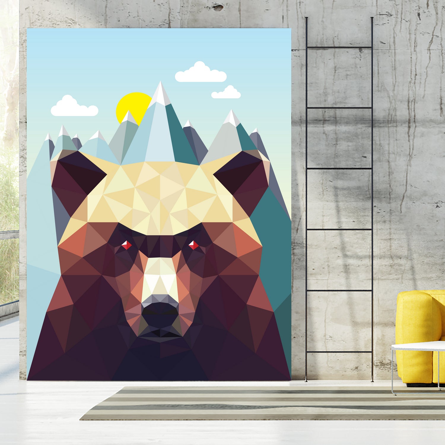 Bear Mountain by David Iwane on GIANT ART - blue vector illustration