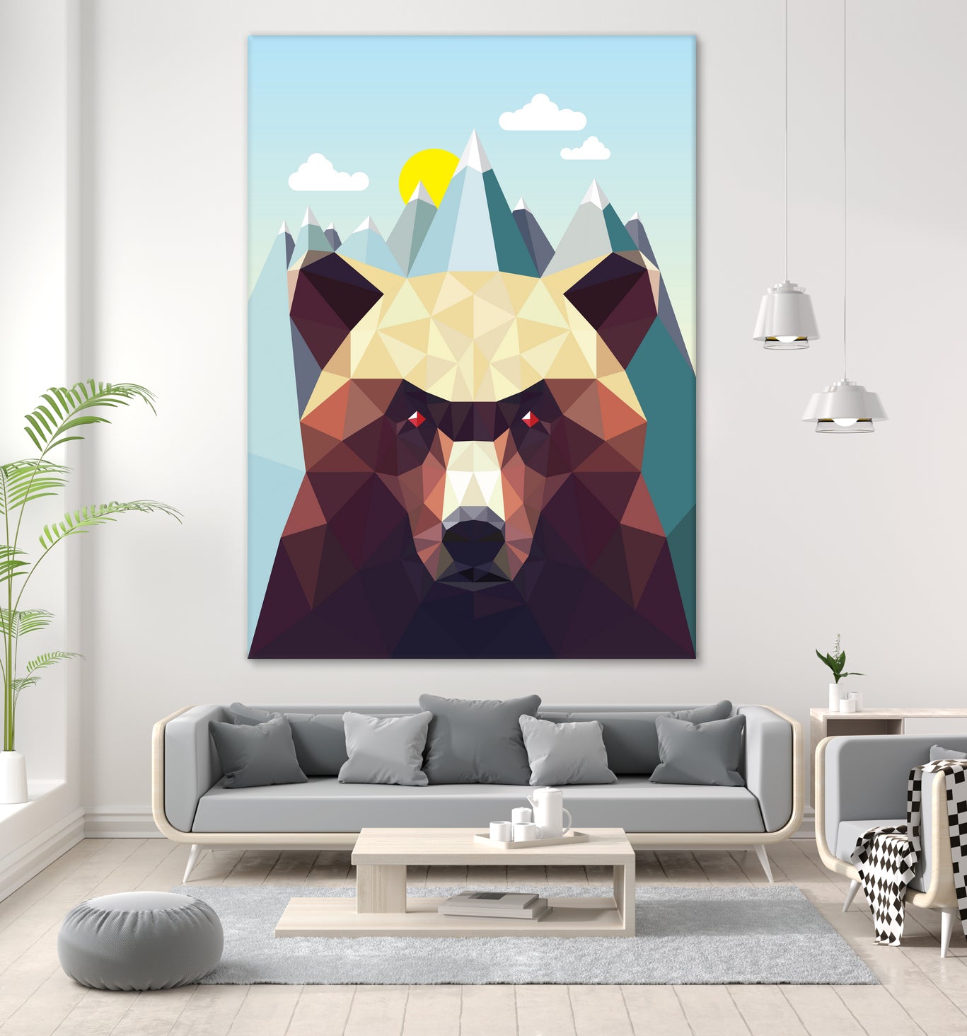 Bear Mountain by David Iwane on GIANT ART - blue vector illustration