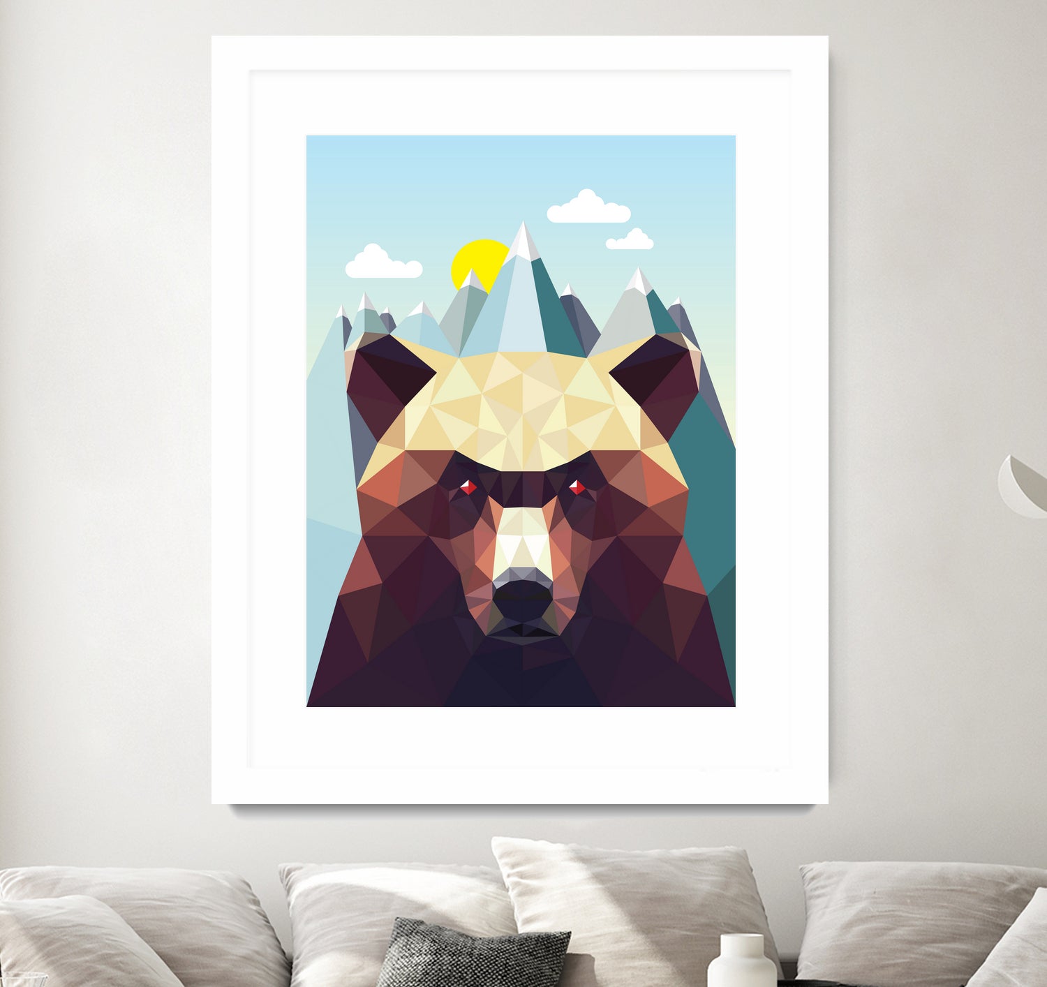 Bear Mountain by David Iwane on GIANT ART - blue vector illustration