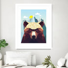 Bear Mountain by David Iwane on GIANT ART - blue vector illustration