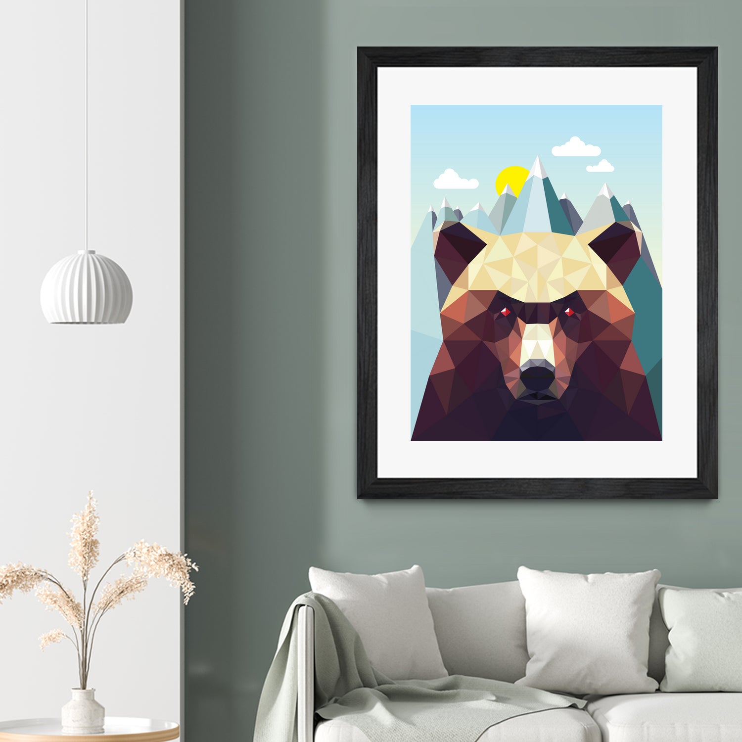 Bear Mountain by David Iwane on GIANT ART - blue vector illustration