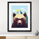 Bear Mountain by David Iwane on GIANT ART - blue vector illustration