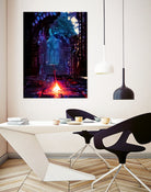 Bonfire , by Christian Velazquez on GIANT ART - blue game design