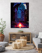 Bonfire , by Christian Velazquez on GIANT ART - blue game design