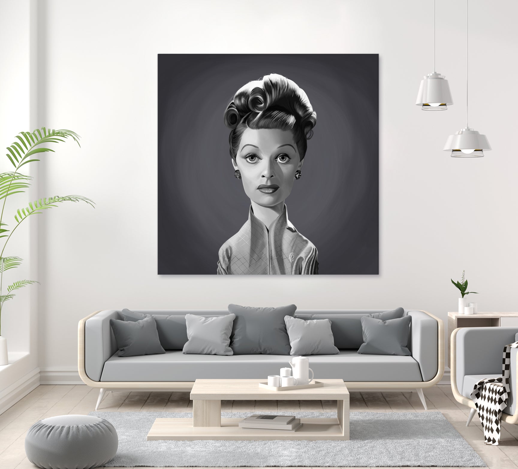 Lucille Ball by Rob Snow on GIANT ART - gray digital painting