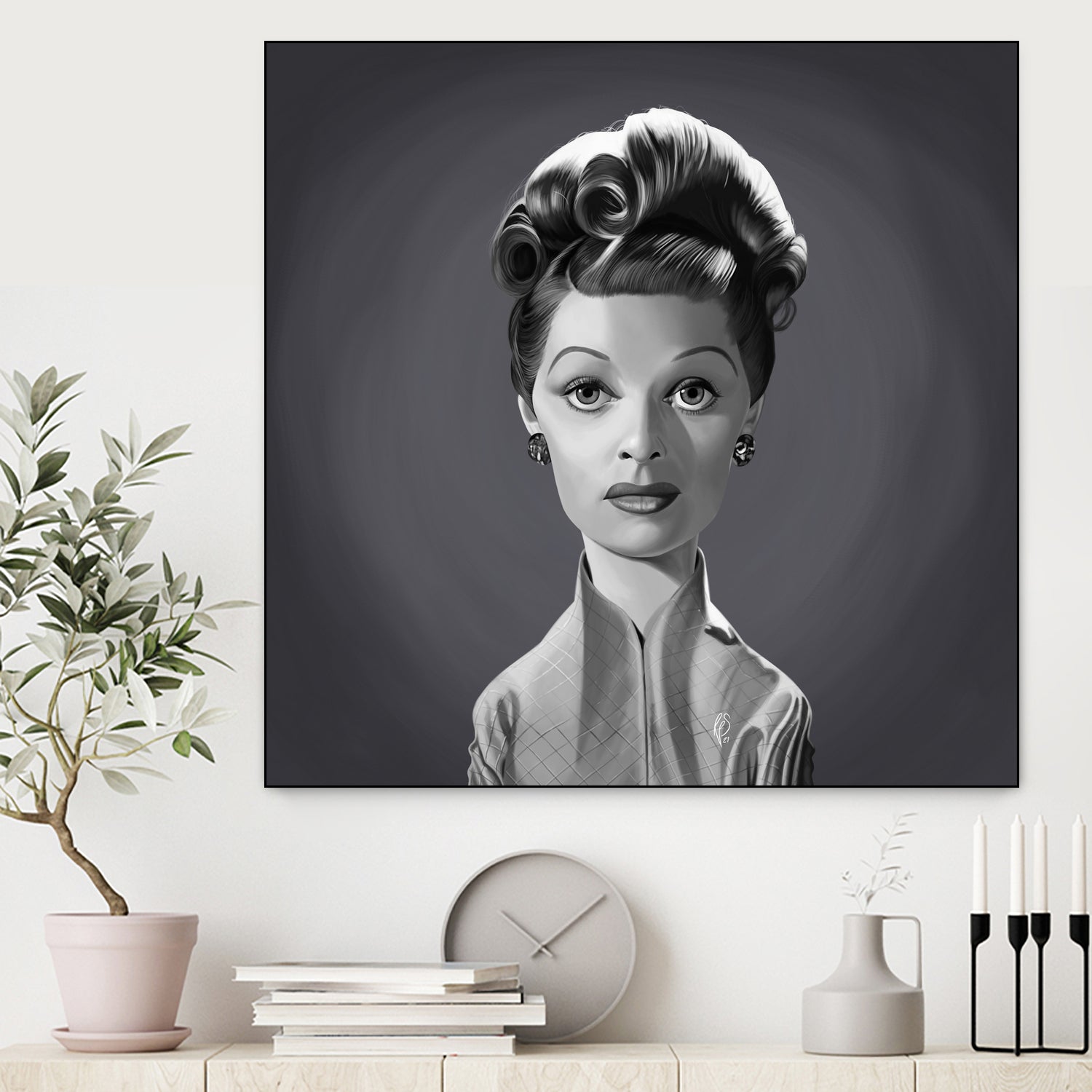 Lucille Ball by Rob Snow on GIANT ART - gray digital painting