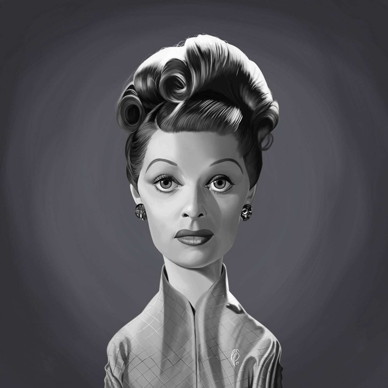 Lucille Ball by Rob Snow on GIANT ART - gray digital painting