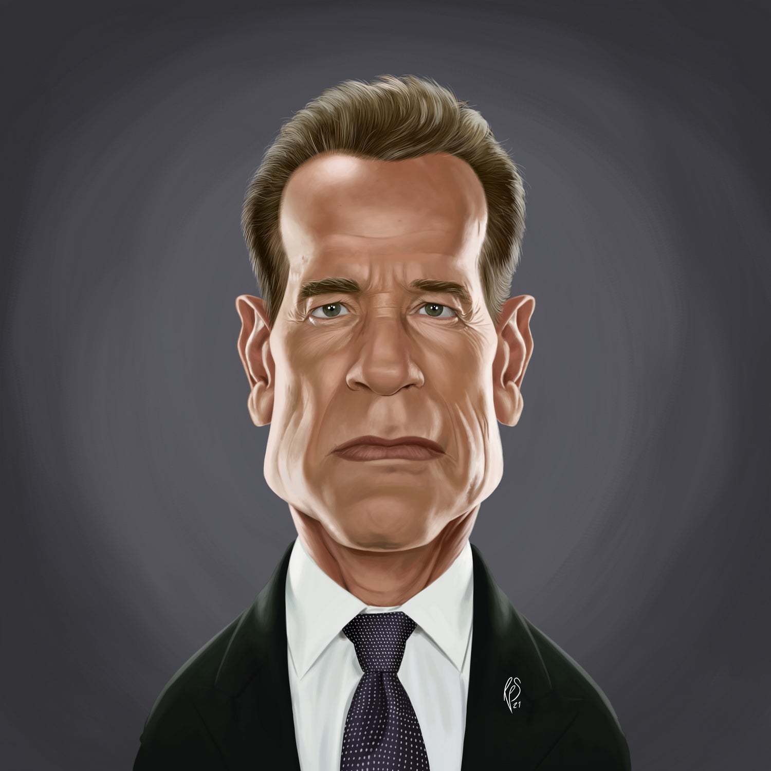 Arnold Schwarzenegger by Rob Snow on GIANT ART - gray digital painting