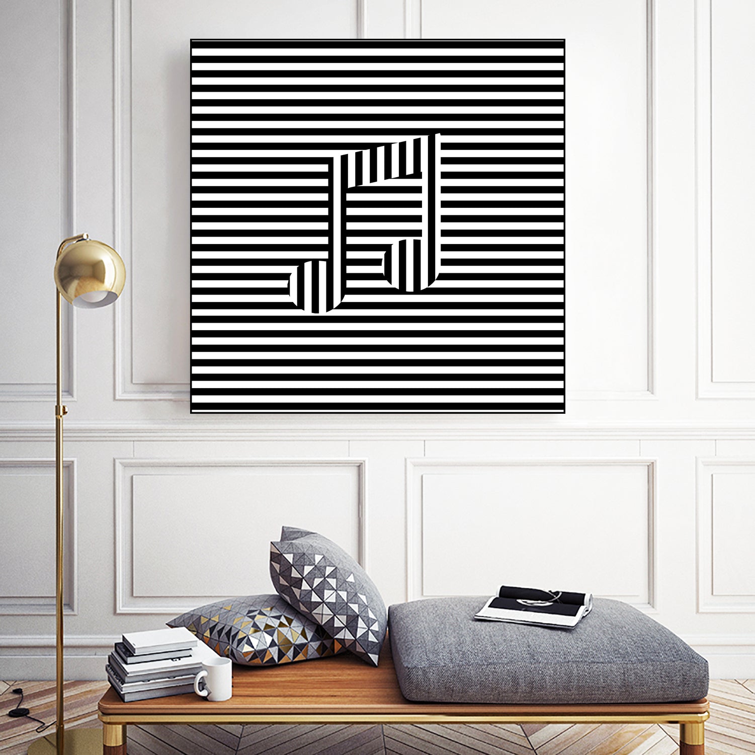 Music Note On Stripes by Georgi Zhelyazkov on GIANT ART - black vector illustration