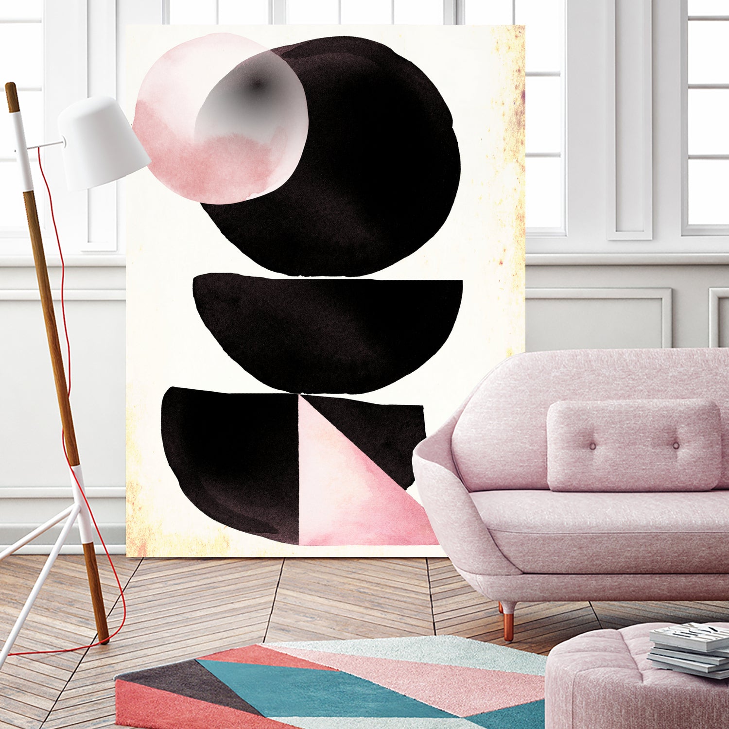 Black pink geometric abstract mama art by Maria Mata on GIANT ART - black digital painting