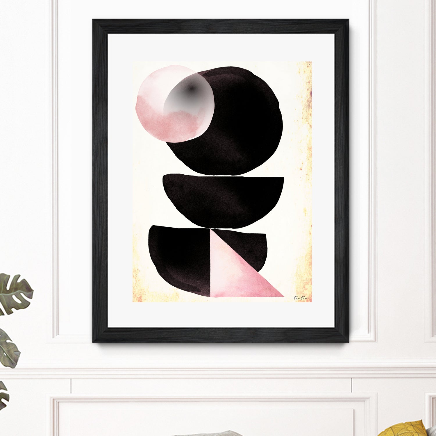 Black pink geometric abstract mama art by Maria Mata on GIANT ART - black digital painting