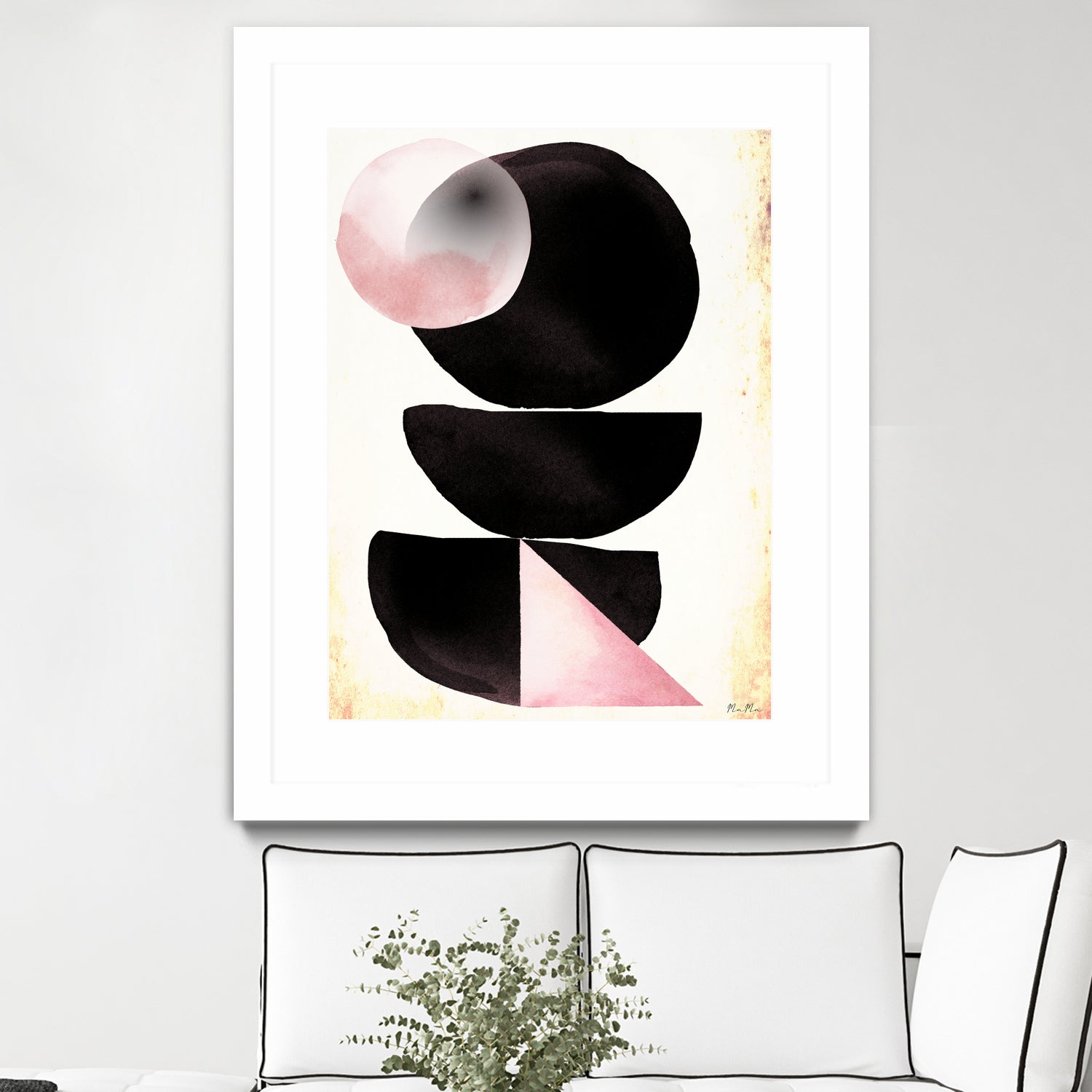 Black pink geometric abstract mama art by Maria Mata on GIANT ART - black digital painting