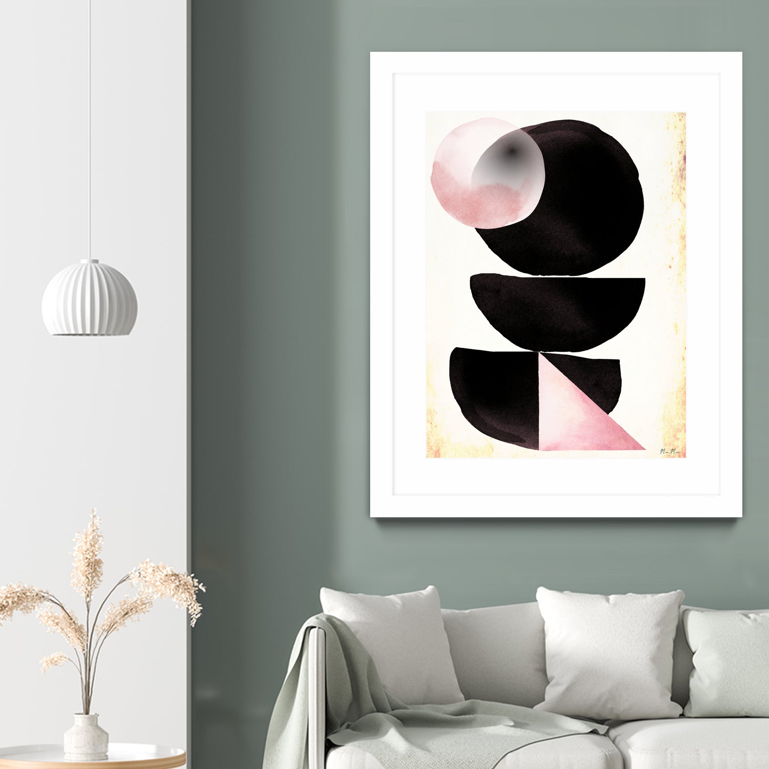 Black pink geometric abstract mama art by Maria Mata on GIANT ART - black digital painting